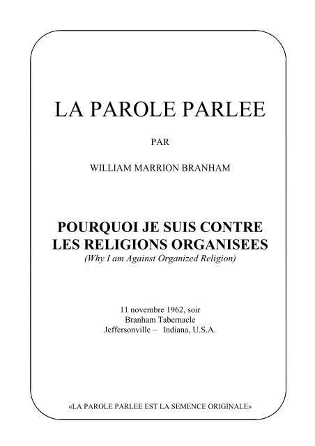 Imprimer Centre Missionnaire De La Parole Parlee