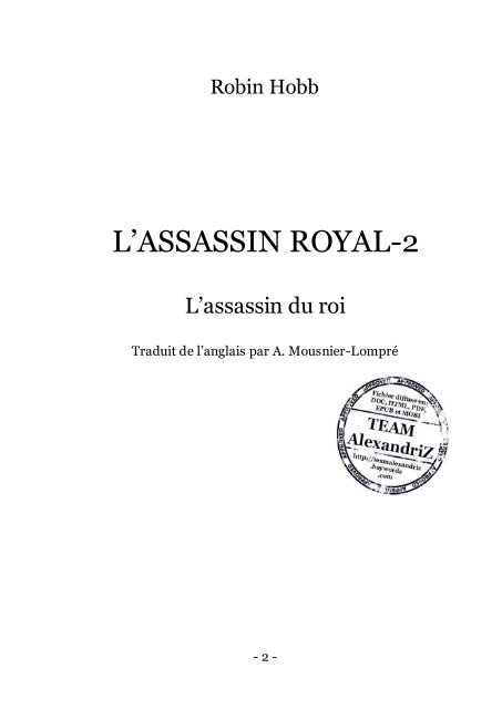 [L'Assassin Royal 2]L'assassin du roi