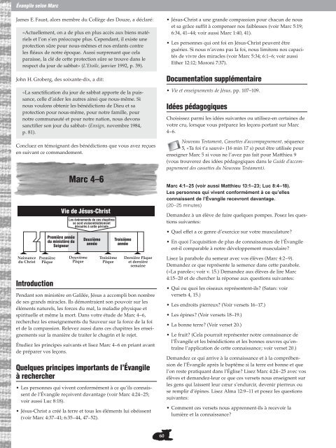 Nouveau Testament, Manuel de l'instructeur