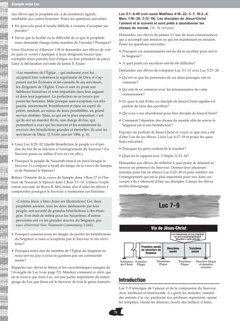 Nouveau Testament, Manuel de l'instructeur