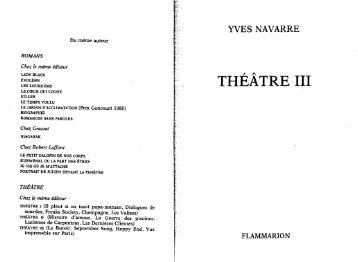 THÉÂTRE III - Le site d'Yves Navarre