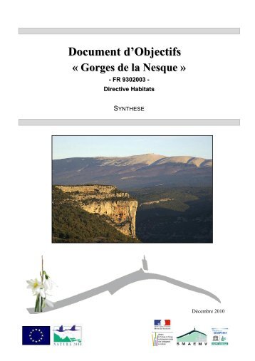 Docob " Gorges de la Nesque - Syndicat Mixte d'Aménagement et d ...