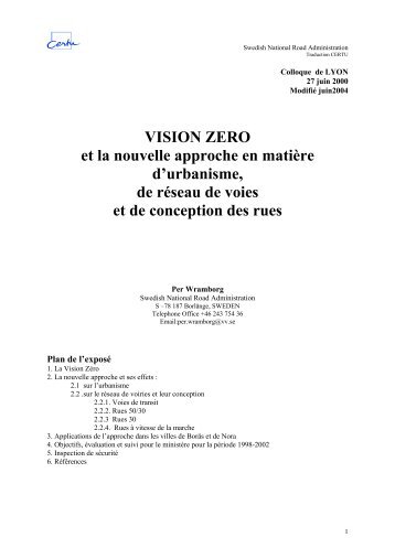 Suède vision zero (PDF 155 Ko) - Certu