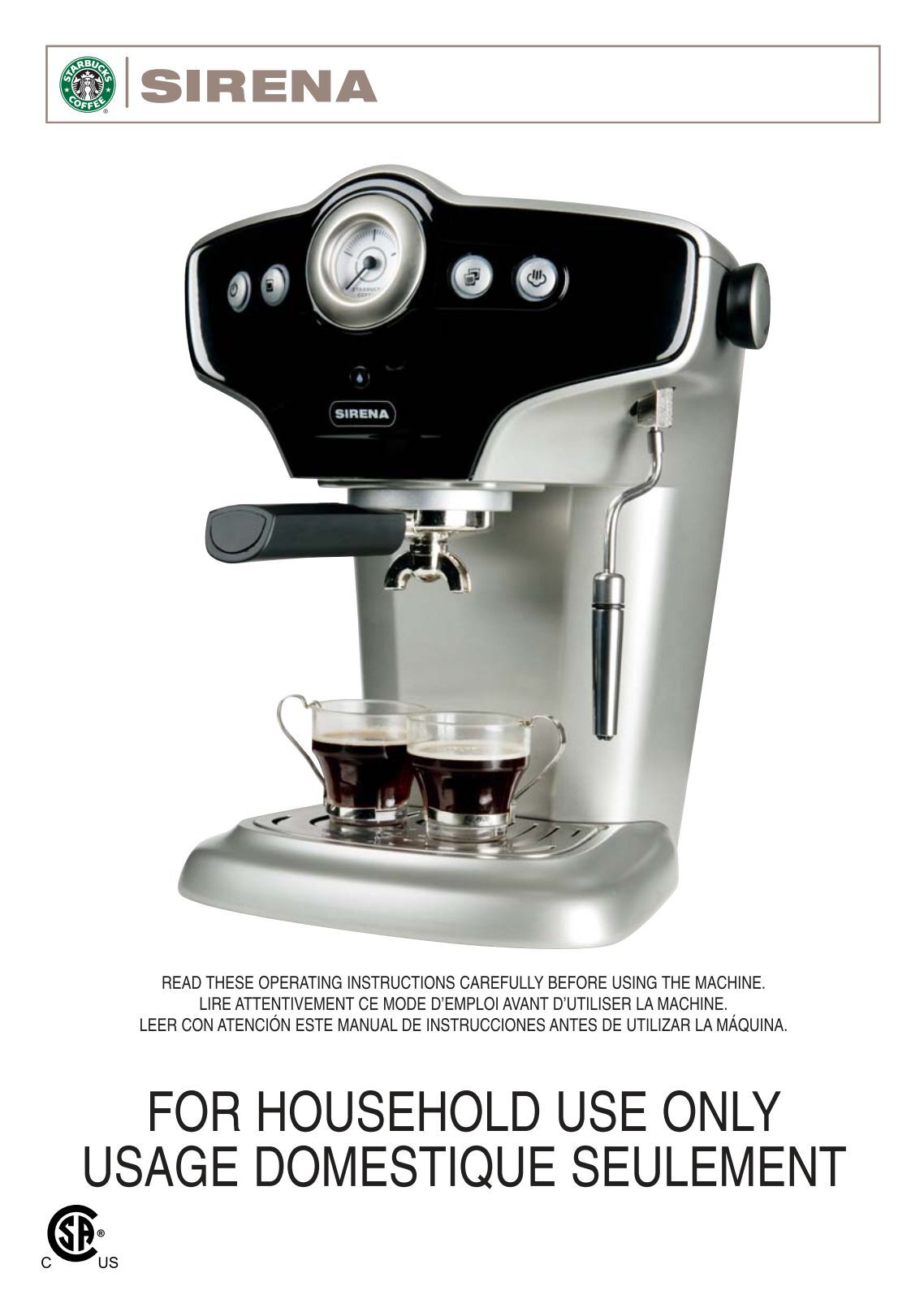 Starbucks Sirena Espresso Machine User Manual yellowbike