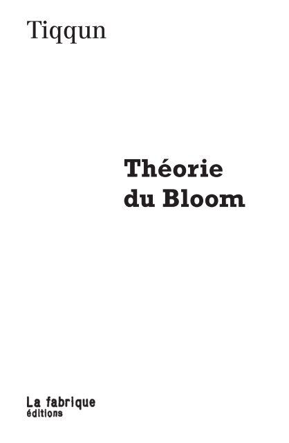Théorie du Bloom - Comité invisible
