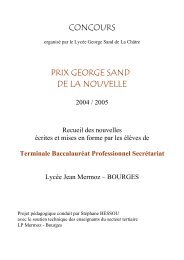 concours prix george sand de la nouvelle - Académie d'Orléans-Tours