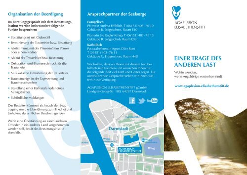 Beerdigung - Flyer - AGAPLESION ELISABETHENSTIFT