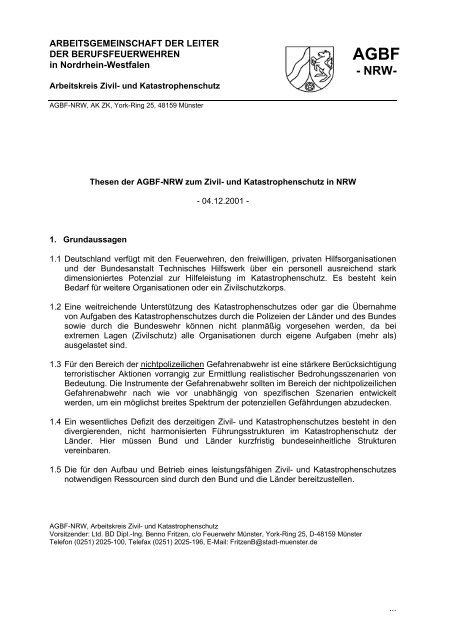 ARBEITSGEMEINSCHAFT DER LEITER AGBF NRW