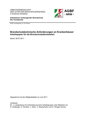 Brandschutztechnische Anforderungen an ... - AGBF NRW