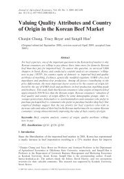 Valuing Quality Attributes and Country of Origin in the Korean Beef ...