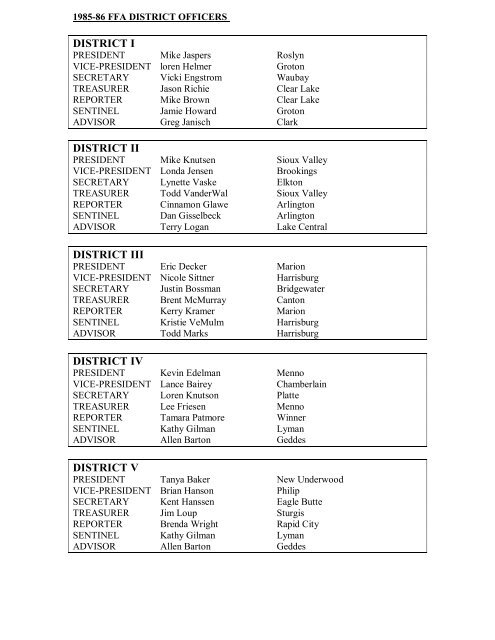 1998-1999 District Officers