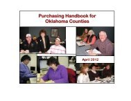 Purchasing Handbook for Oklahoma Counties - Oklahoma State ...