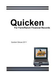Using Quicken for Farm/Ranch Financial Records