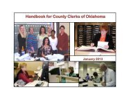 Handbook for County Clerks of Oklahoma - Oklahoma State University