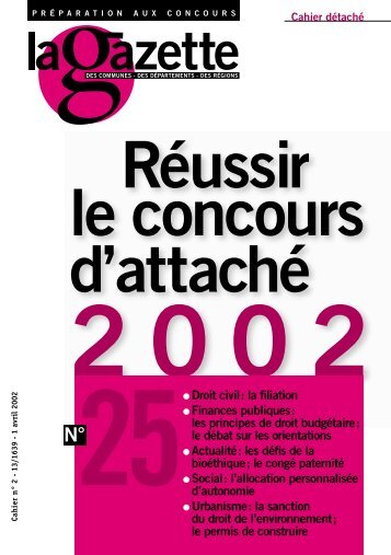 # Droit civil : la filiation # Finances publiques ... - Concours Attaché