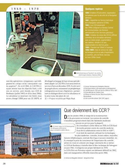 60 ans de contrôle aérien - Ministère du Développement durable