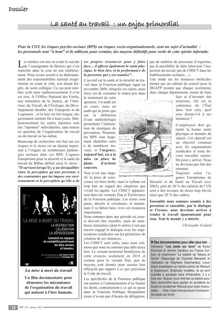 Notre publication nationale (janvier 2012) - CGT-Éduc'action ...