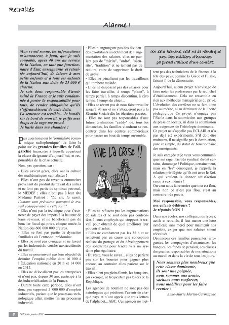 Notre publication nationale (janvier 2012) - CGT-Éduc'action ...