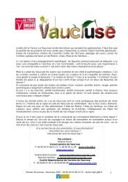 Savourez le Vaucluse - Conseil général de Vaucluse