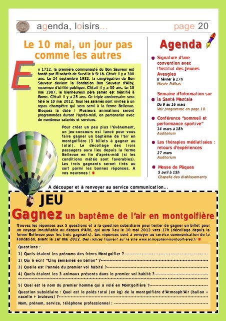 Liaisons Février 2012 - Fondation Bon Sauveur d'Alby