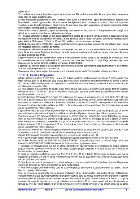 Les non titulaires de droit public - sntrs-cgt - CNRS