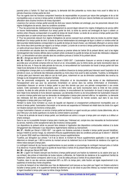 Les non titulaires de droit public - sntrs-cgt - CNRS