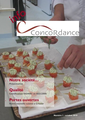 Notre société… Qualité Portes ouvertes - Traiteur Concordance