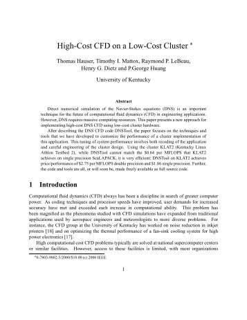 High-Cost CFD on a Low-Cost Cluster - The Aggregate