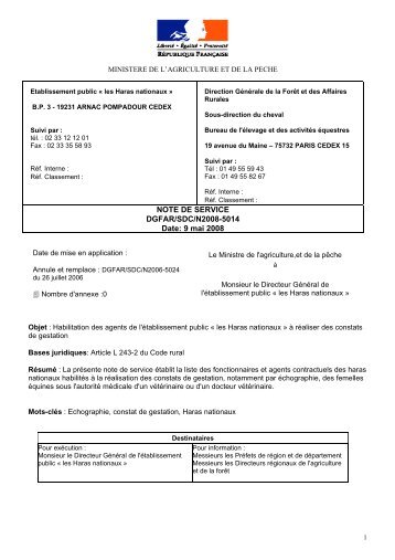 DGFARN20085014Z.pdf - Ministère de l'agriculture, de l ...