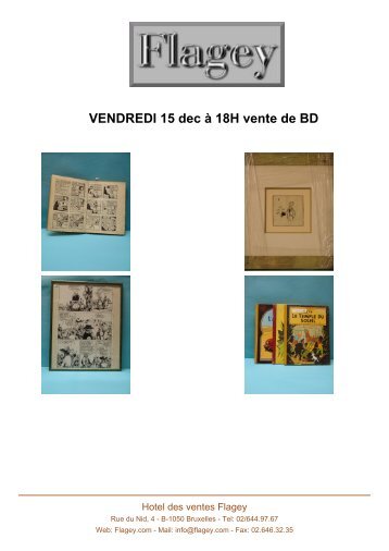 VENDREDI 15 dec à 18H vente de BD - Auction In Europe