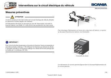 Interventions sur le circuit électrique du véhicule Mesures ... - Scania
