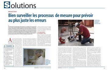 Métrologie : Bien surveiller les processus de mesure pour ... - Mesures