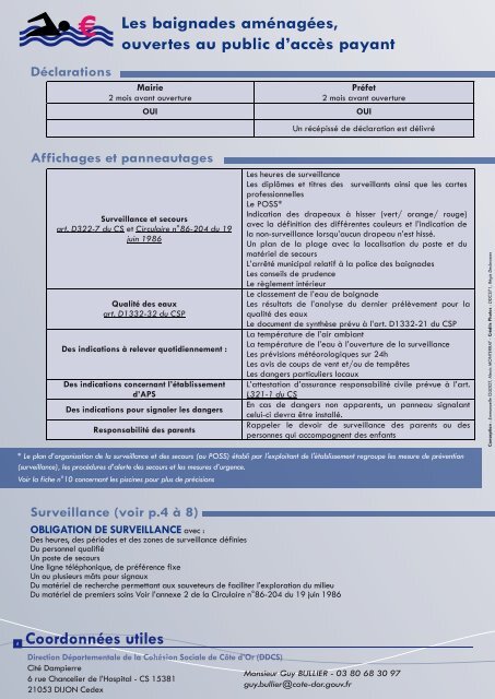 Baignades - Préfecture de la Région Bourgogne et de la Côte-d'Or