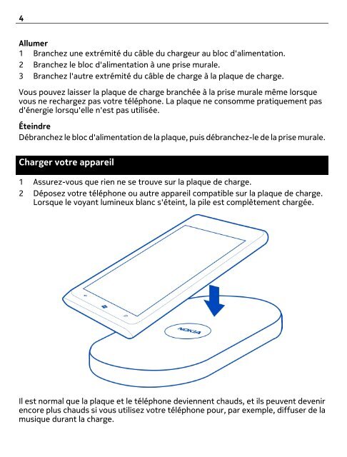 Guide d'utilisation du Nokia Wireless Charging Plate DT-900