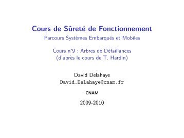 Cours de Sûreté de Fonctionnement - Cedric - Cnam