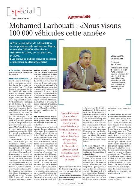 Automobile édition mai 2007.pdf - La vie éco