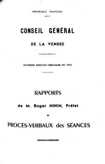 CONSEIL GENERAL - Archives de Vendée