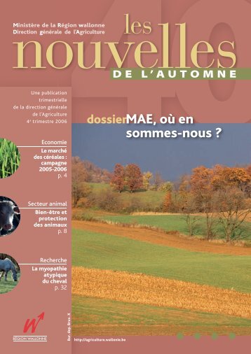 LN 40, automne 2006. - Portail de l'Agriculture wallonne