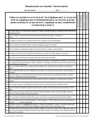 Questionnaire sur l'anxiété