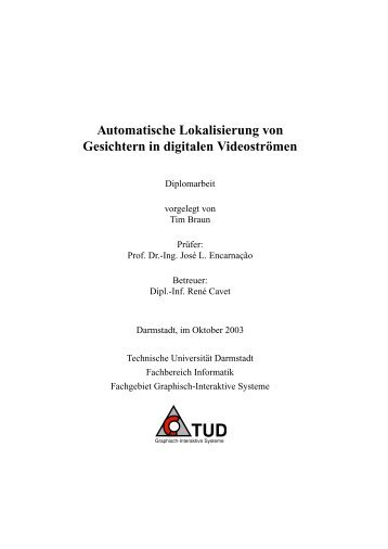 Automatische Lokalisierung von Gesichtern in digitalen Videoströmen