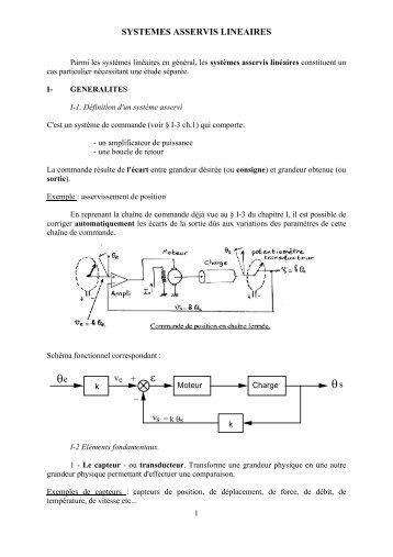 Systemes lineaires asservis - ENSEIRB