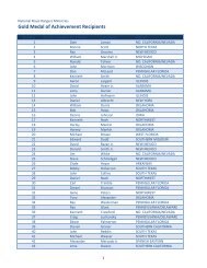 Gold Medal of Achievement Recipients - AG Web Services