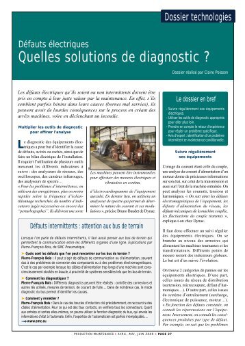 Quelles solutions de diagnostic ? - Clemessy