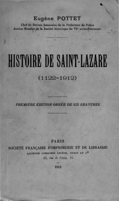 histoire de saint-lazare - Saint-Lazare as a Women's Prison: 1794 ...