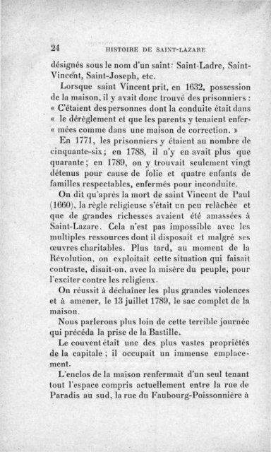 histoire de saint-lazare - Saint-Lazare as a Women's Prison: 1794 ...