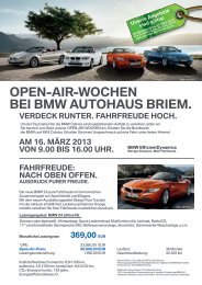 OPEN-AIR-WOCHEN BEI BMW AUTOHAUS BRIEM.