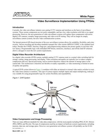 Video Surveillance Implementation Using FPGAs - Altera