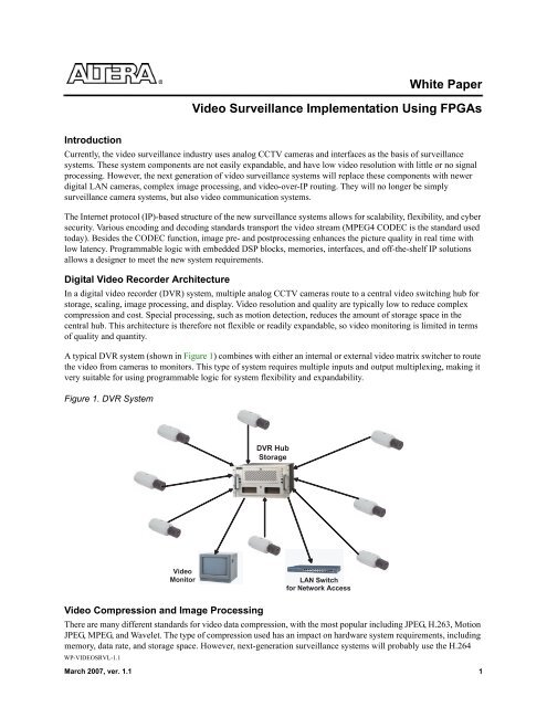 Video Surveillance Implementation Using FPGAs - Altera