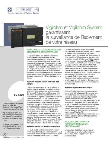 Vigilohm et Vigilohm System garantissent la surveillance de l ...