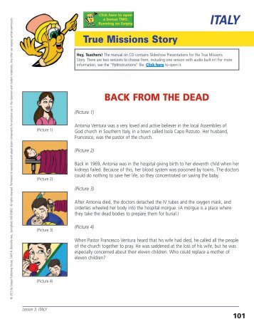 True Missions Story BACK FROM THE DEAD - AG Web Services